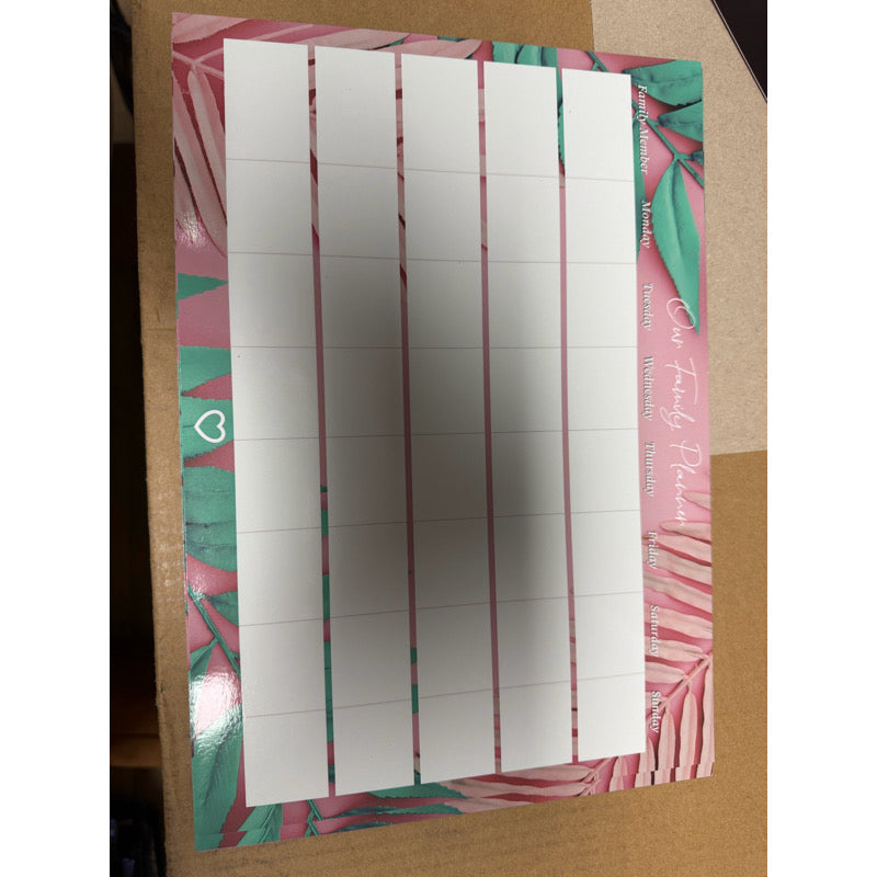 Pink Leaf Magnetic Planner Set