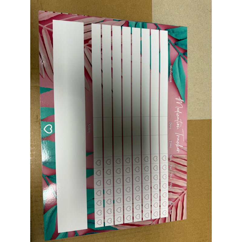 Pink Leaf Magnetic Planner Set