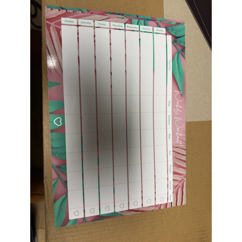 Pink Leaf Magnetic Planner Set