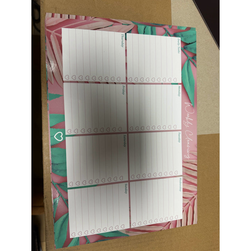 Pink Leaf Magnetic Planner Set
