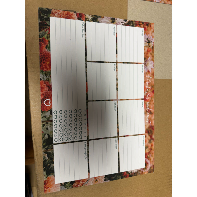 Orange Flower Magnetic Planner Set