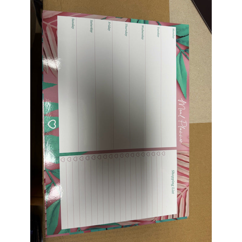 Pink Leaf Magnetic Planner Set
